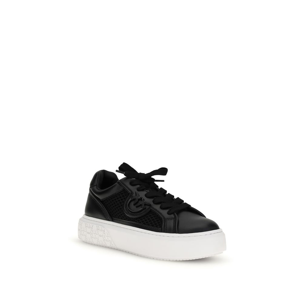 PINKO Schwarze Bos Taurus Kalbsleder Plateau-Sneaker
