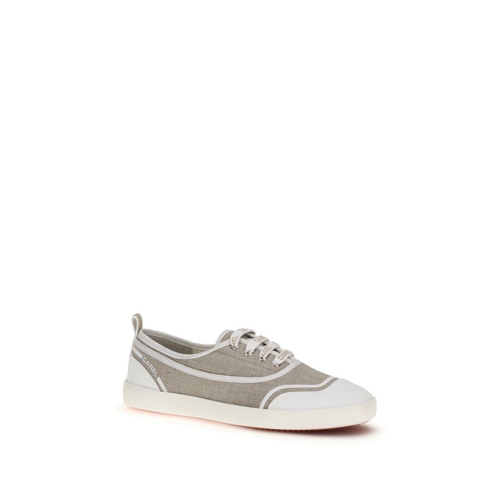 Carel Paris Beige Cotton Low-Top Sneakers
