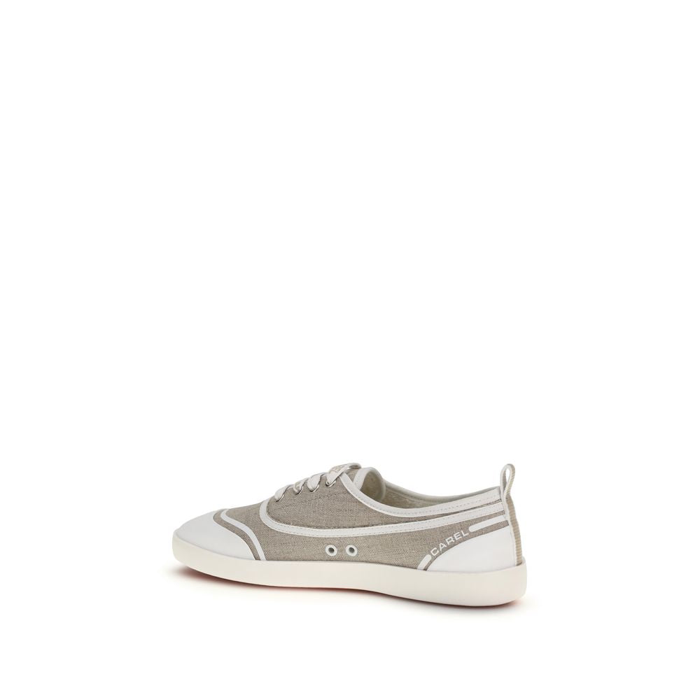 Carel Paris Beige Cotton Low-Top Sneakers