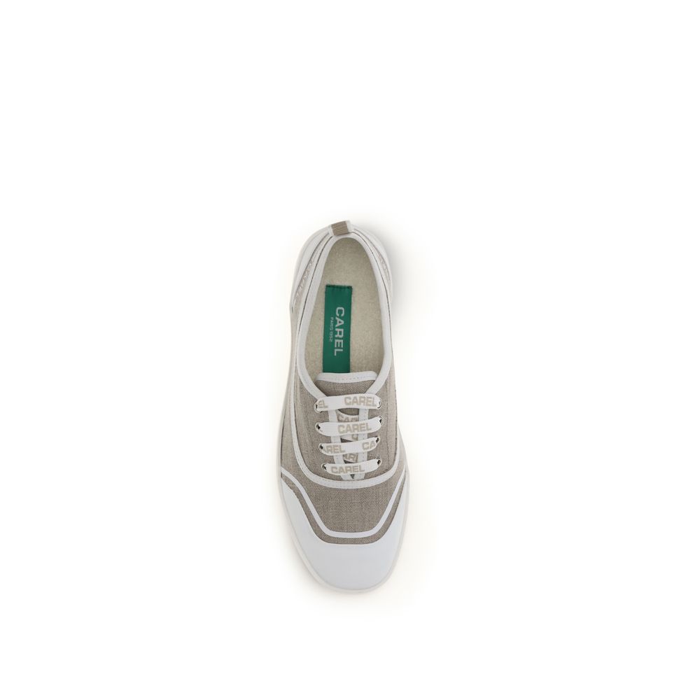 Carel Paris Beige Cotton Low-Top Sneakers