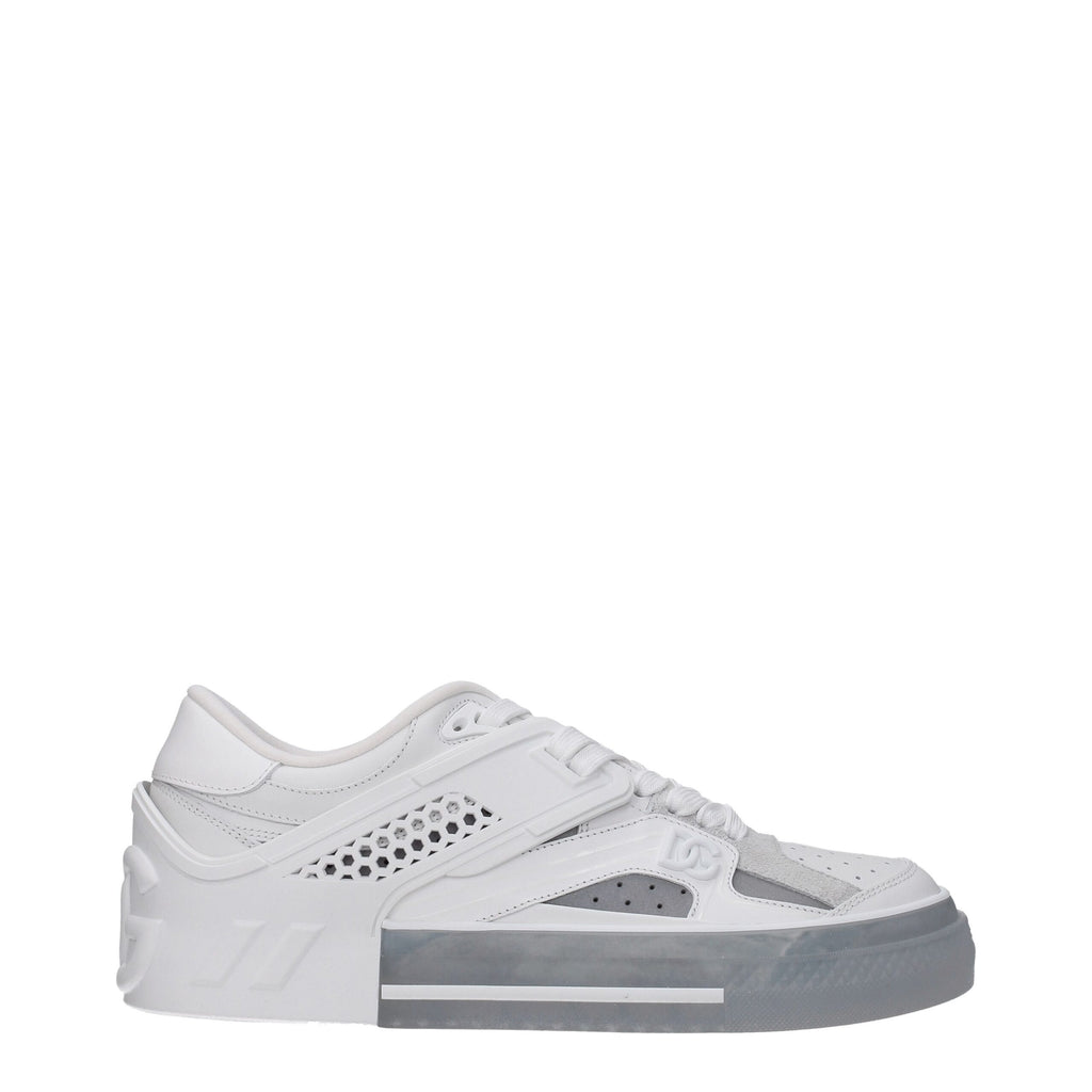 Dolce & Gabbana Weiße Leder Low-Top-Sneaker