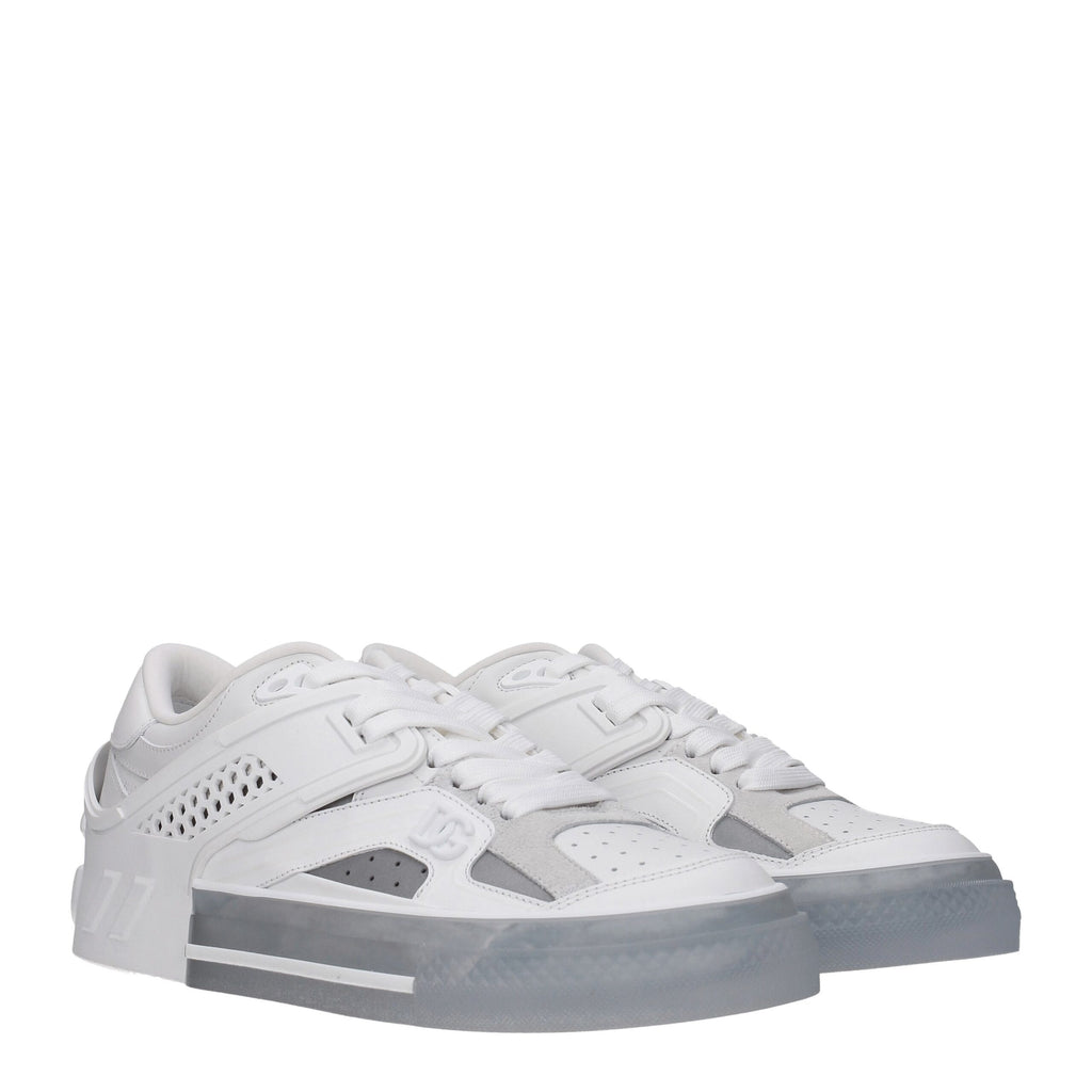 Dolce & Gabbana Weiße Leder Low-Top-Sneaker