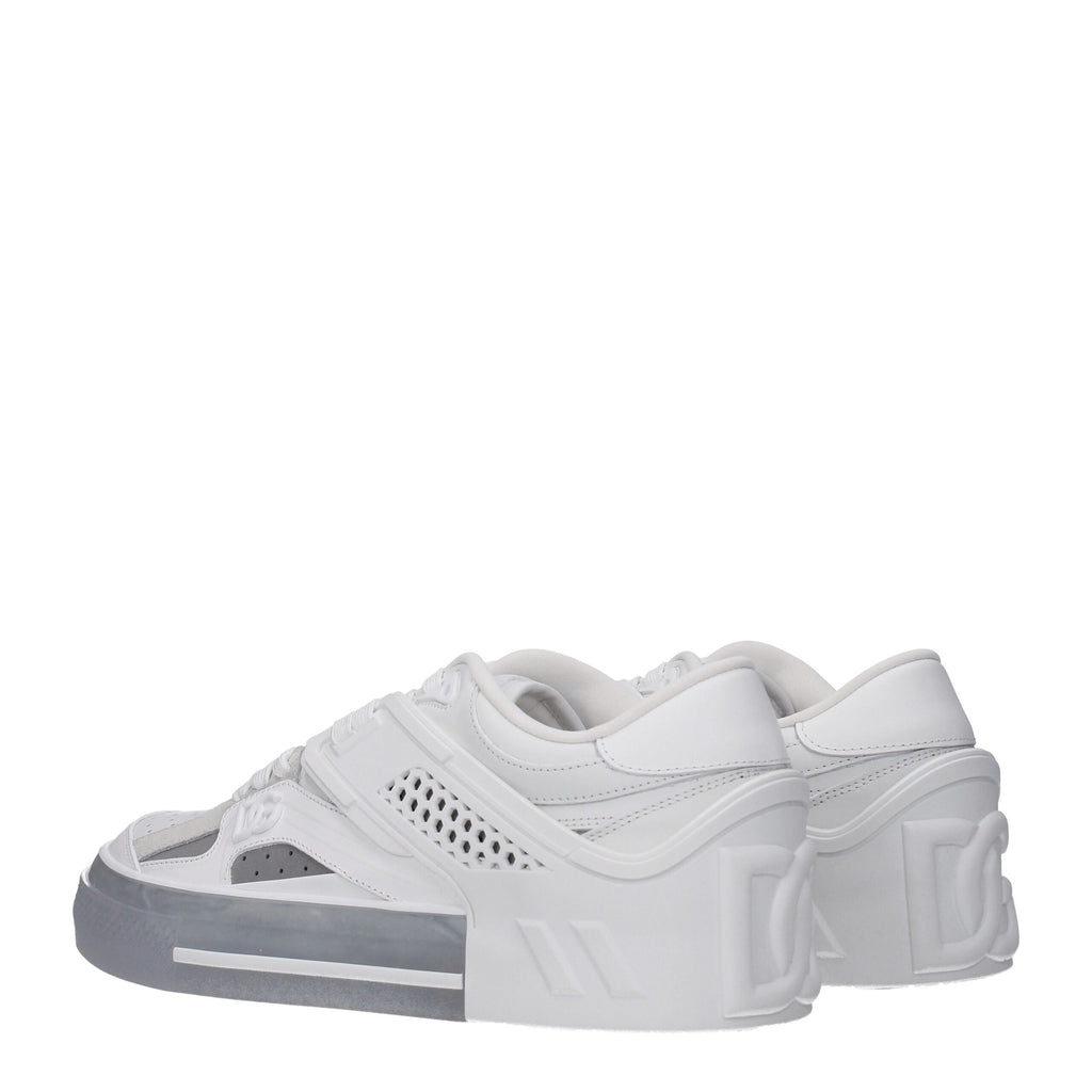 Dolce & Gabbana Weiße Leder Low-Top-Sneaker