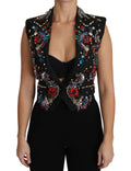 Dolce & Gabbana Black Crystal Sicily Vest