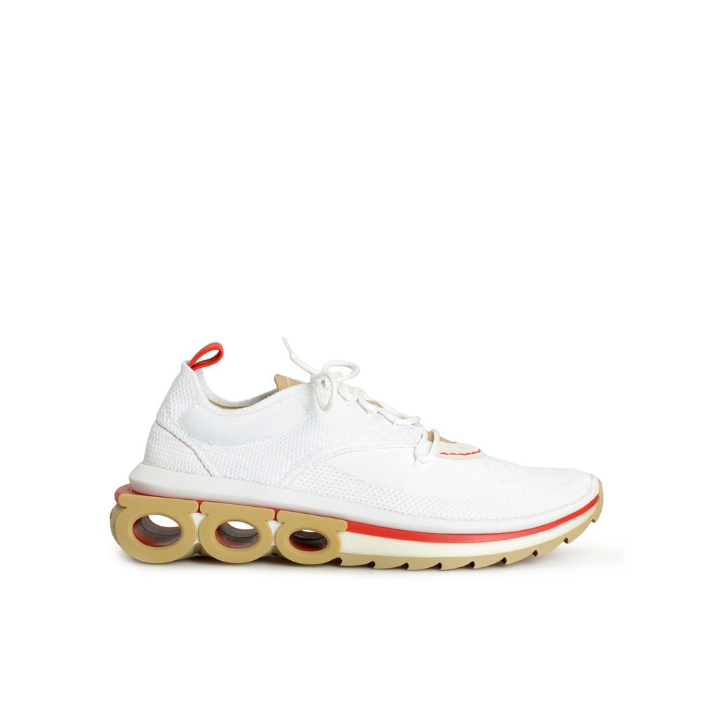 Salvatore Ferragamo Weiße Stoff-Sneaker im Athletic-Stil