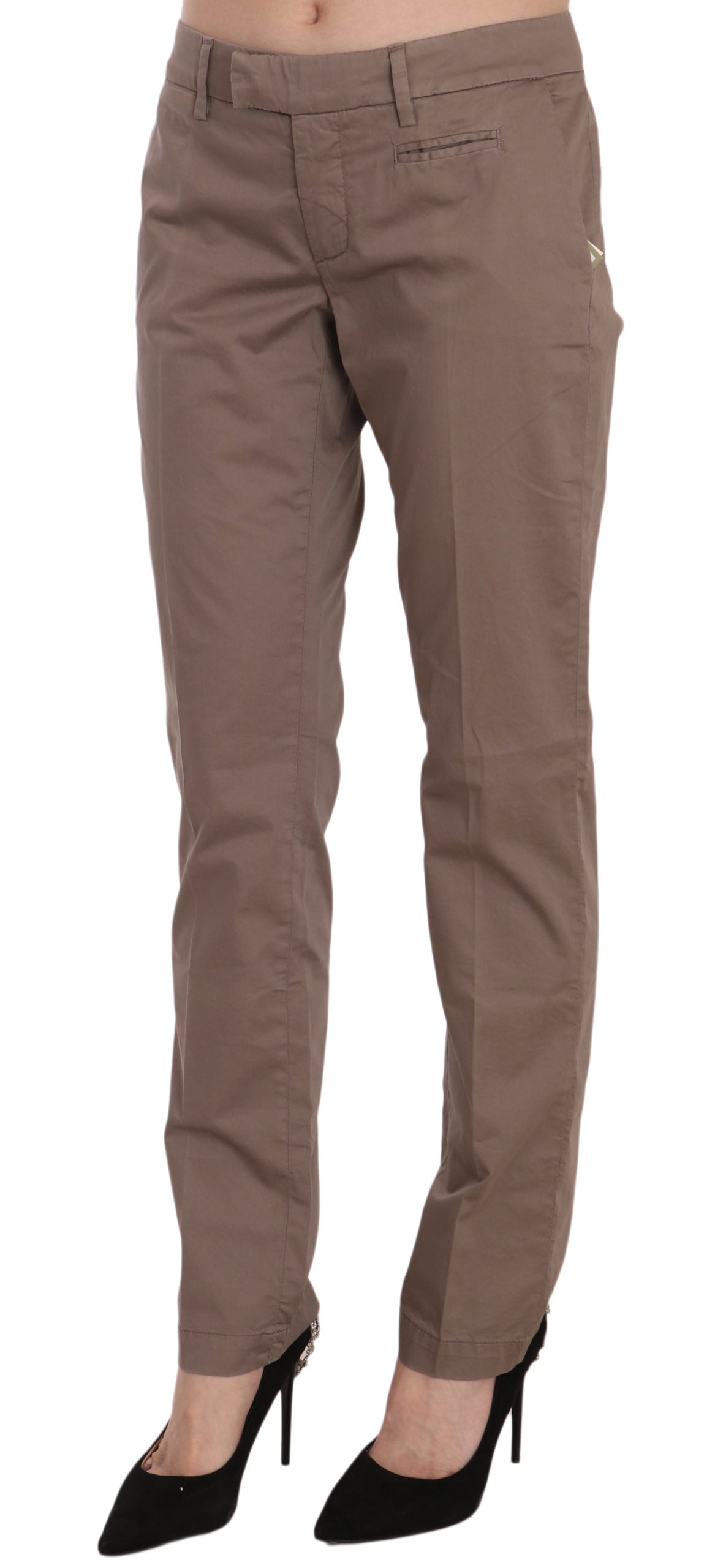 Dondup Braun Niedrig taillierte, gerade geschnittene Hosenhose