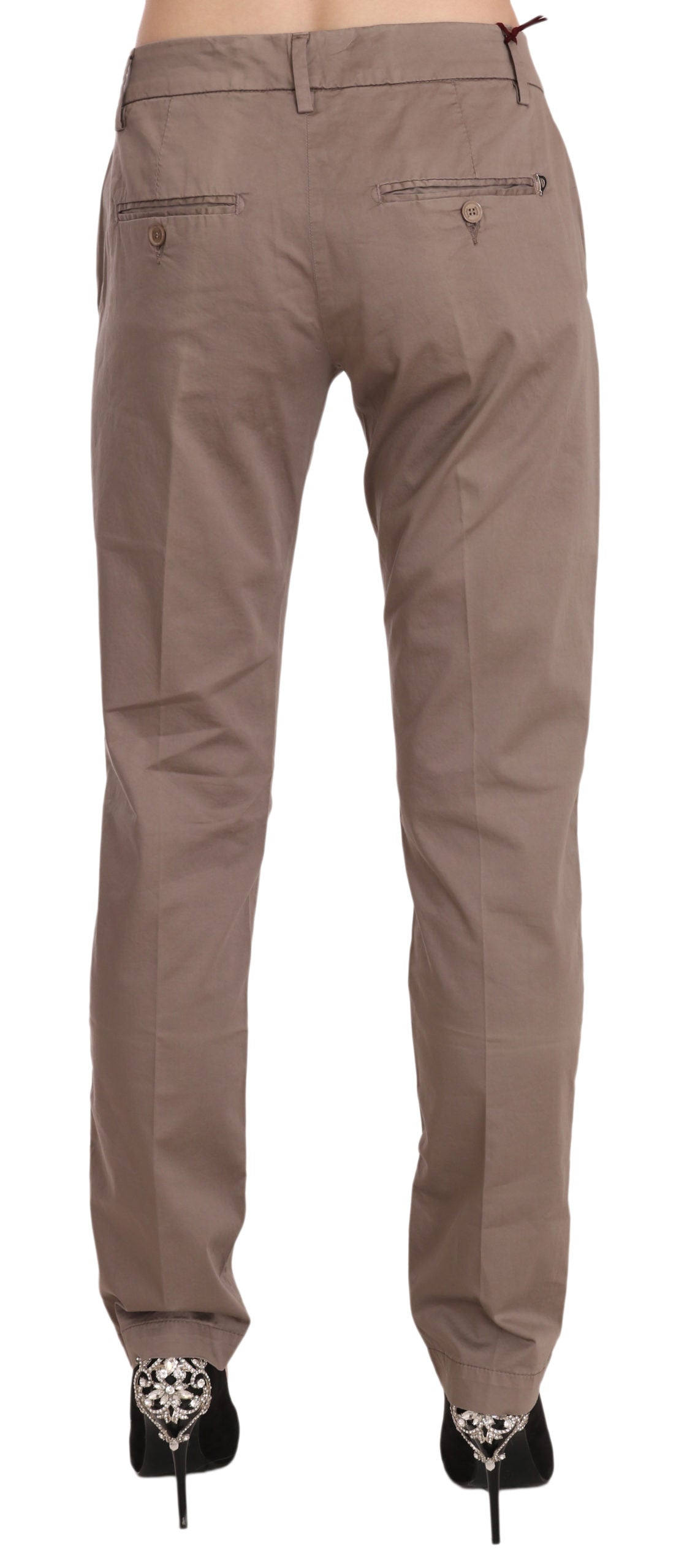 Dondup Braun Niedrig taillierte, gerade geschnittene Hosenhose
