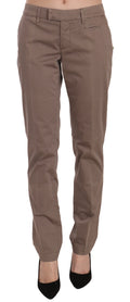 Dondup Braun Niedrig taillierte, gerade geschnittene Hosenhose