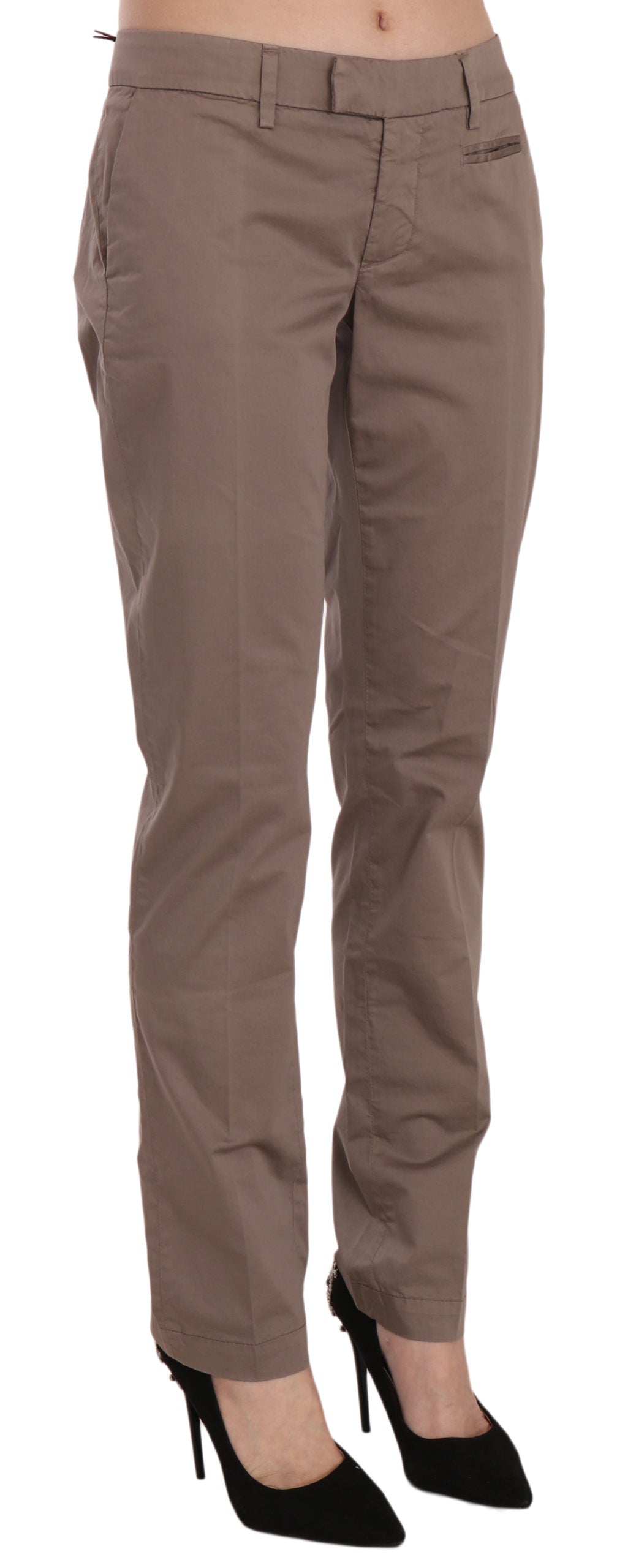 Dondup Braun Niedrig taillierte, gerade geschnittene Hosenhose