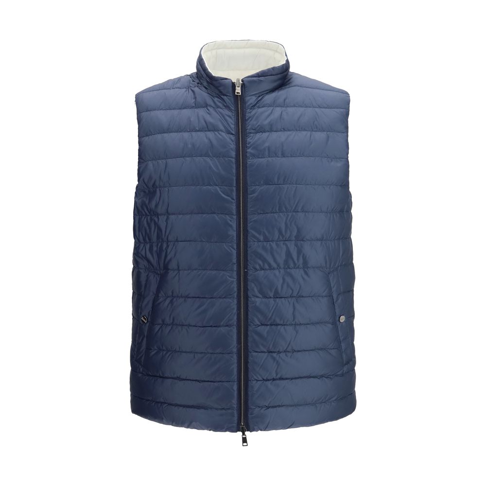 Herno Weiße Polyamid-Ärmellose Jacke