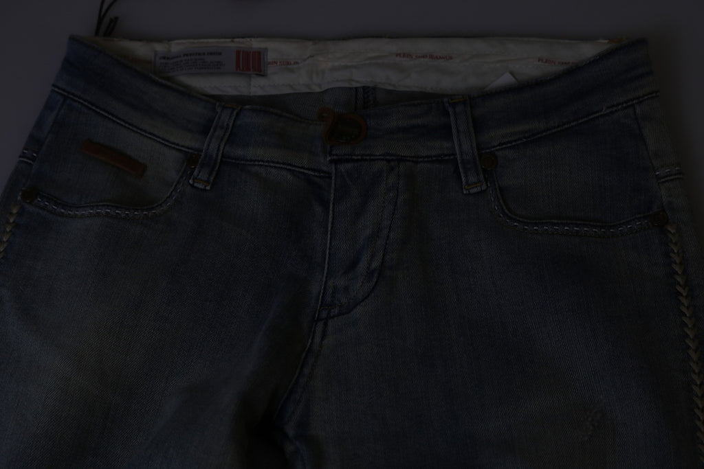 PLEIN SUD Light Blue Washed Mid-Rise Skinny Jeans
