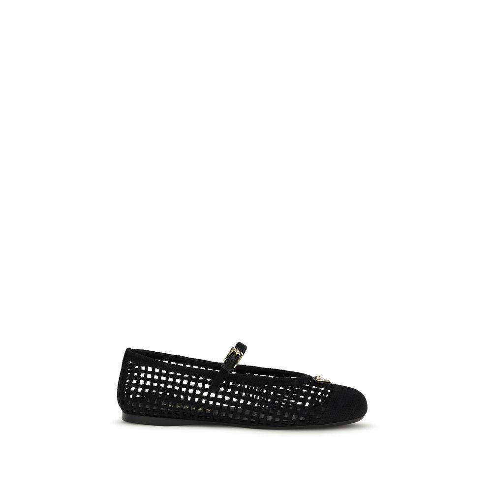 Prada Schwarze Ballerinas aus Baumwolle