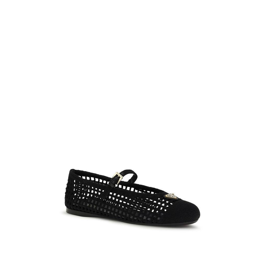 Prada Schwarze Ballerinas aus Baumwolle