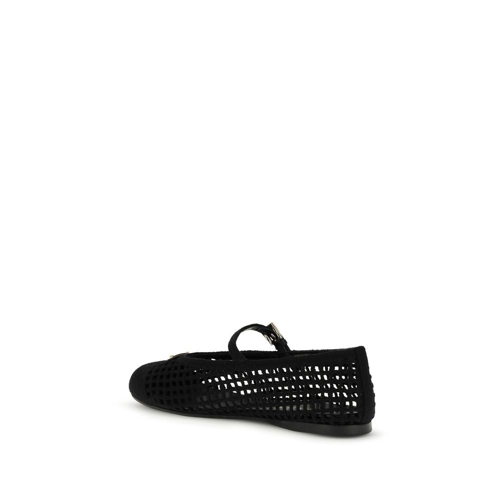 Prada Schwarze Ballerinas aus Baumwolle