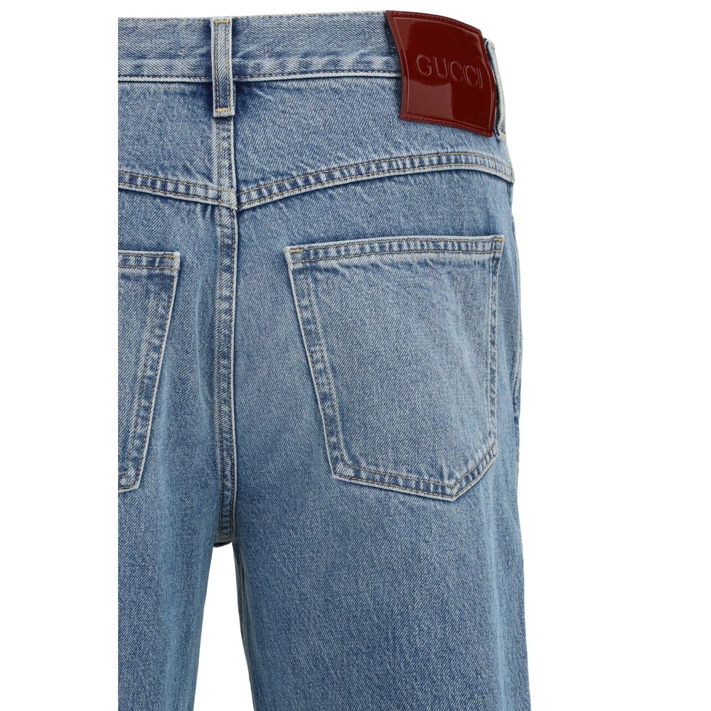 Gucci Blaue Baumwoll-Jeans im Slim Fit