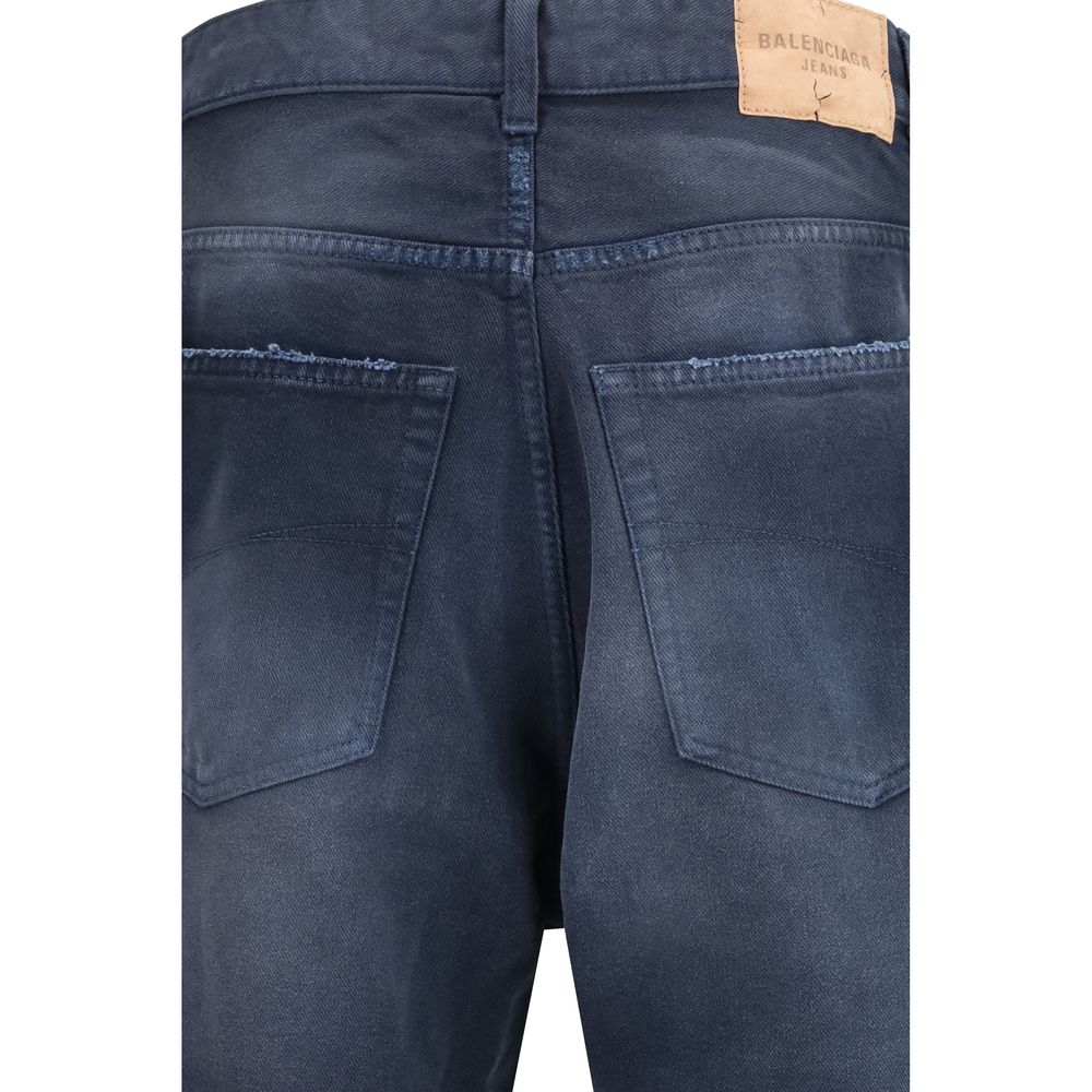 Balenciaga Blue Cotton Relaxed-Fit Jeans