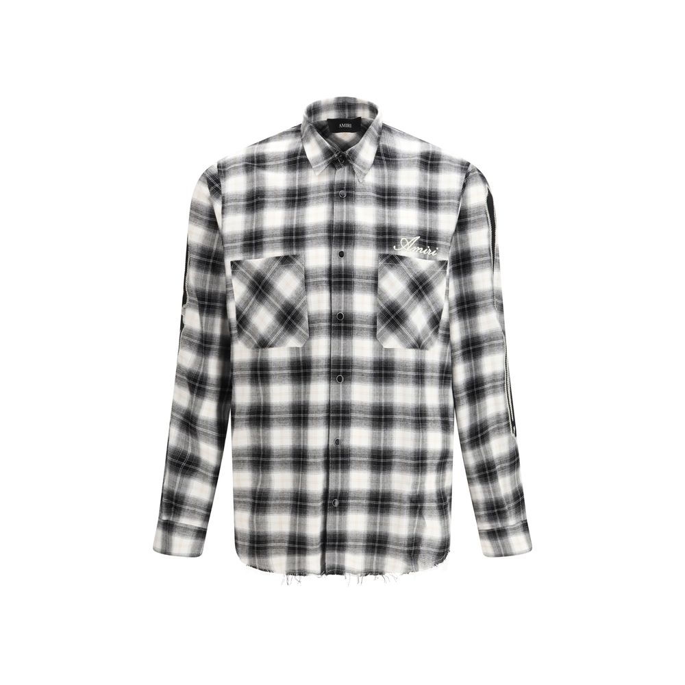 Amiri Schwarzes Baumwollhemd mit Muster