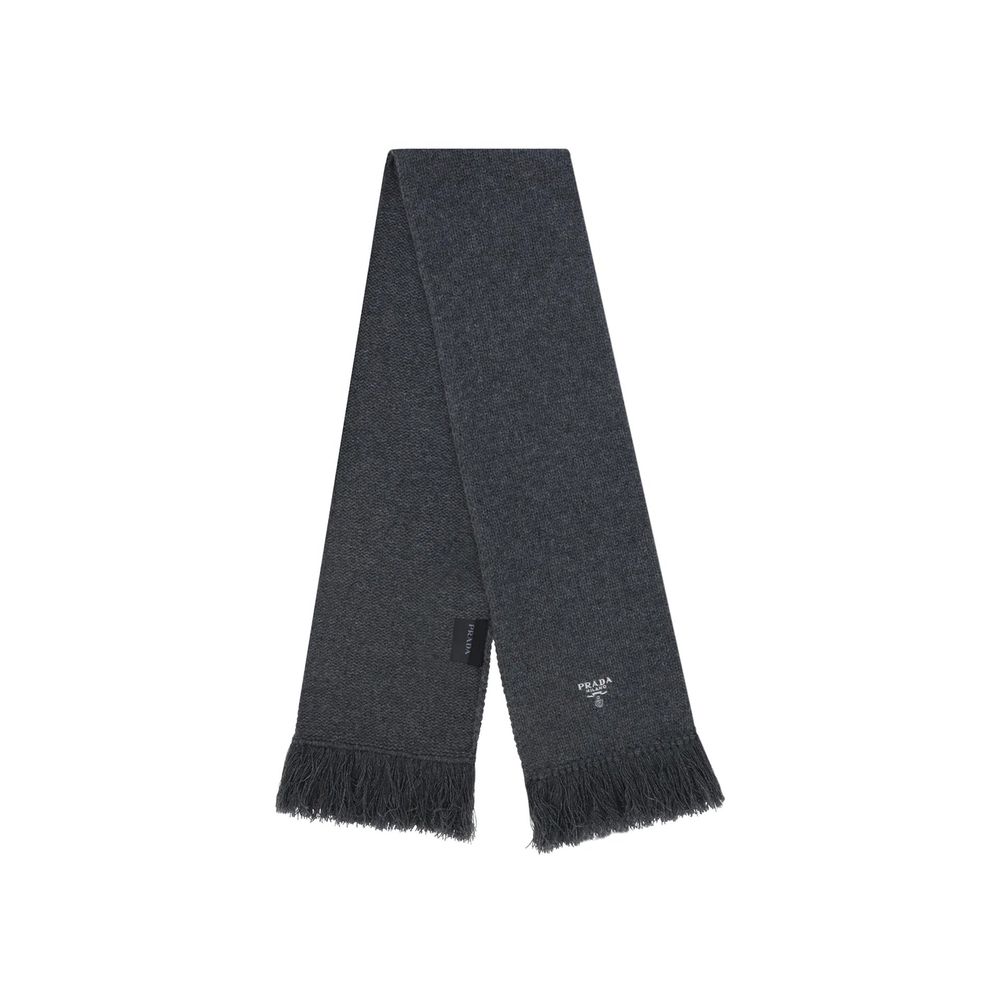 Prada Grey Cashmere Scarf
