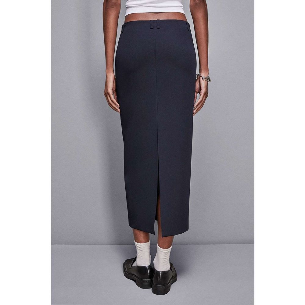 Patrizia Pepe Long Skirt in Navy Blue Polyester