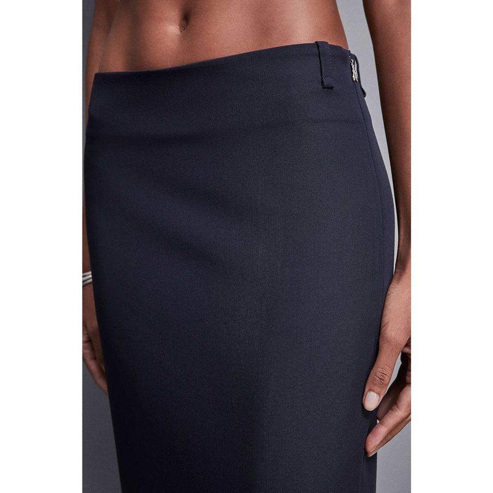 Patrizia Pepe Long Skirt in Navy Blue Polyester