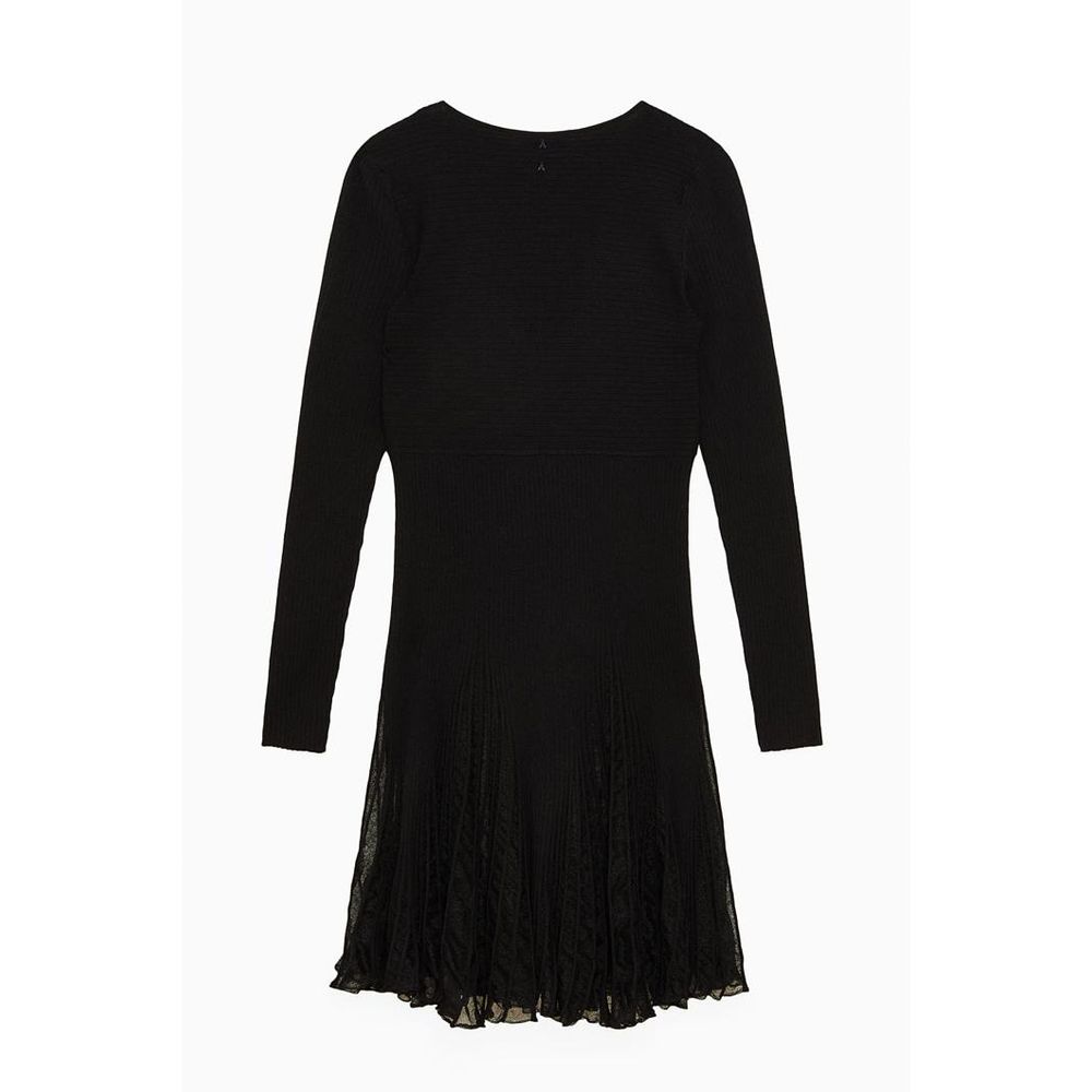 Patrizia Pepe Schwarzes Viskose-Freizeitkleid