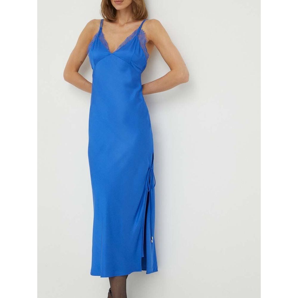 Patrizia Pepe Blaues Viskose-Freizeitkleid