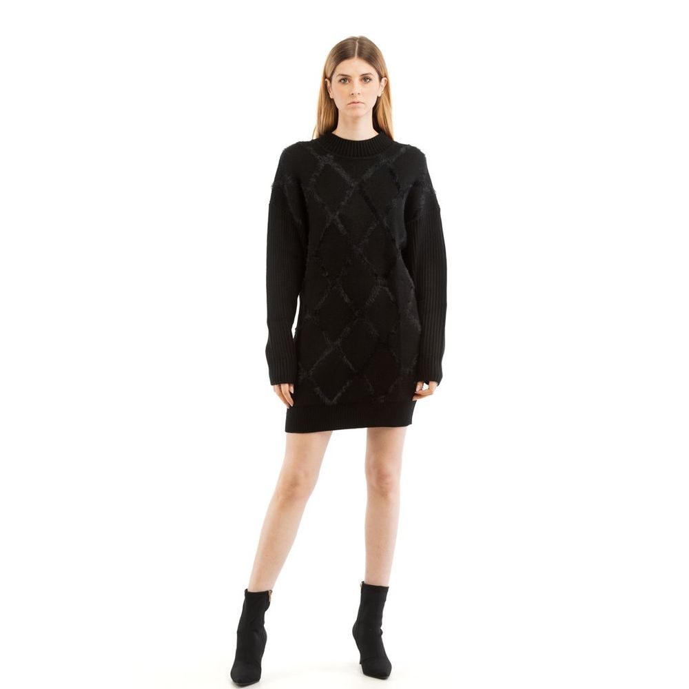 Patrizia Pepe Schwarzes Nylon-Freizeitkleid