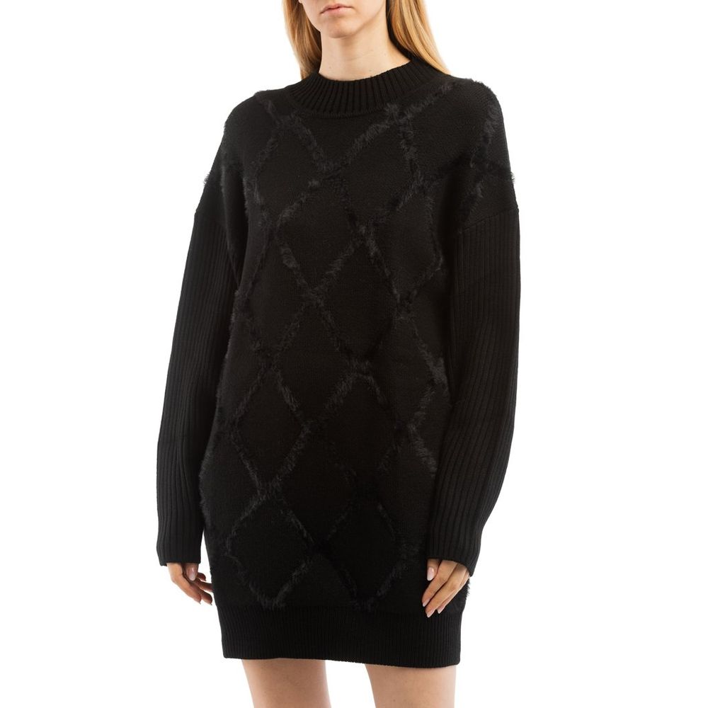 Patrizia Pepe Schwarzes Nylon-Freizeitkleid