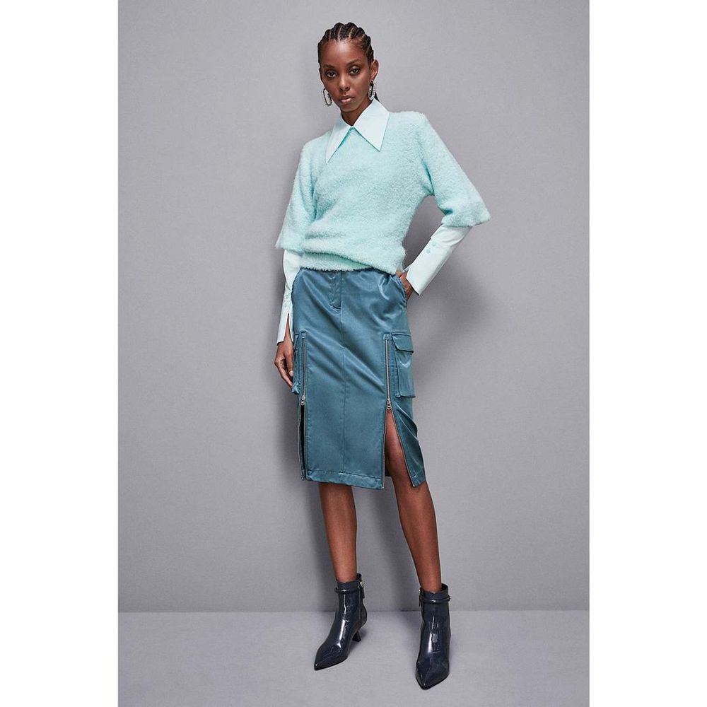 Patrizia Pepe Long Polyester Skirt in Green