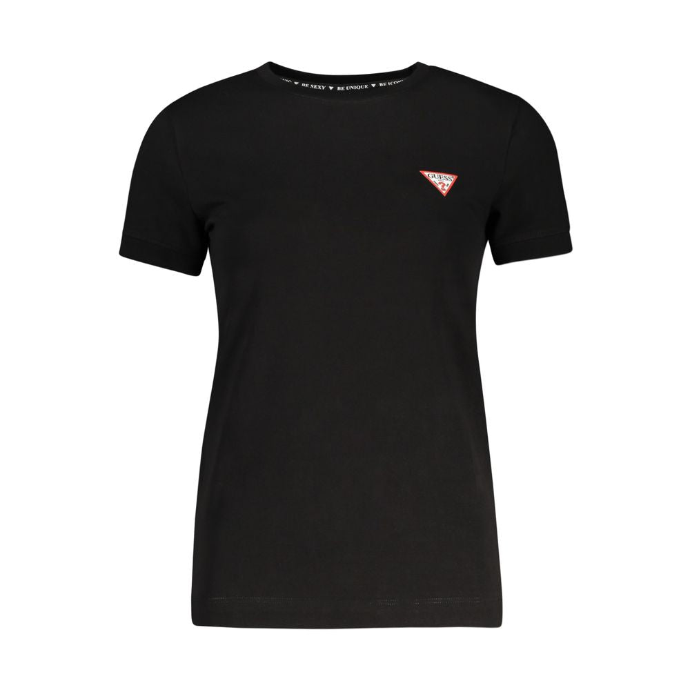 Guess Jeans Schwarzes Baumwoll-T-Shirt