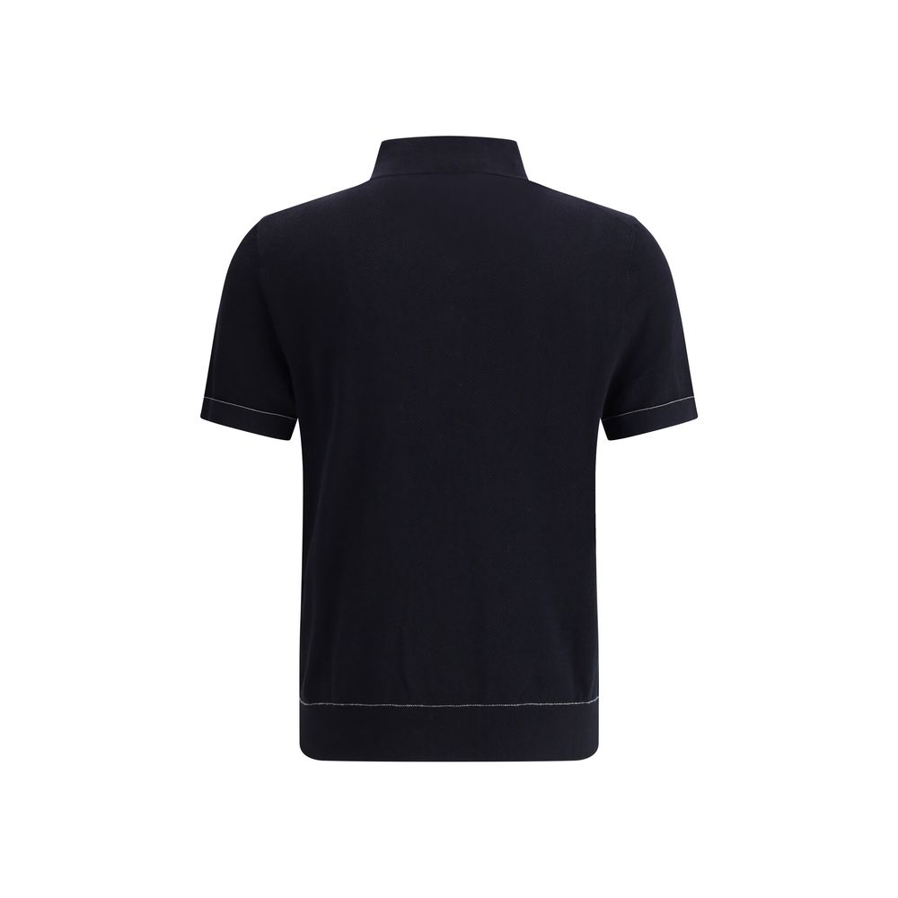 Brioni Schwarzes Baumwoll-Poloshirt