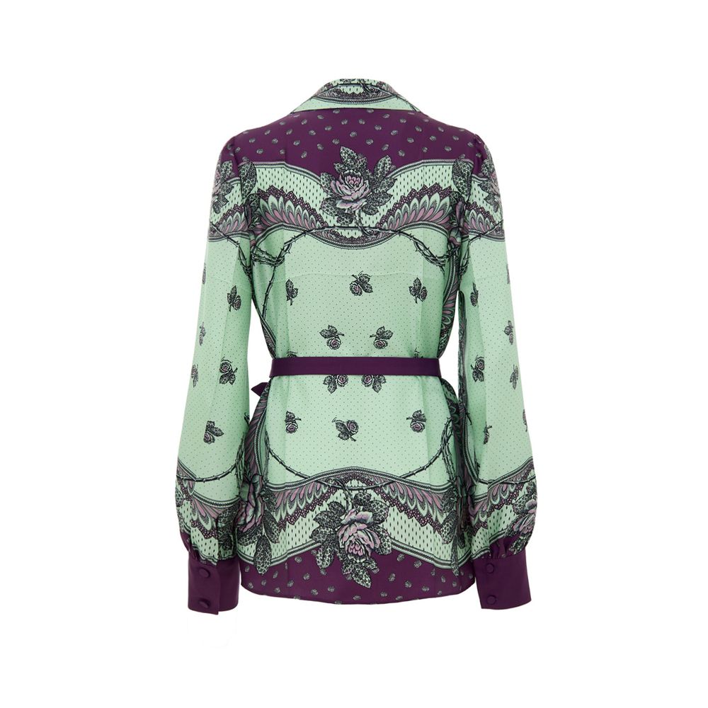 Gucci Green Patterned Silk Shirt