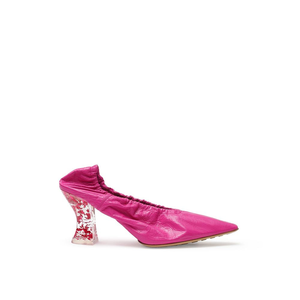 Bottega Veneta Fuchsia Leder-Slipper