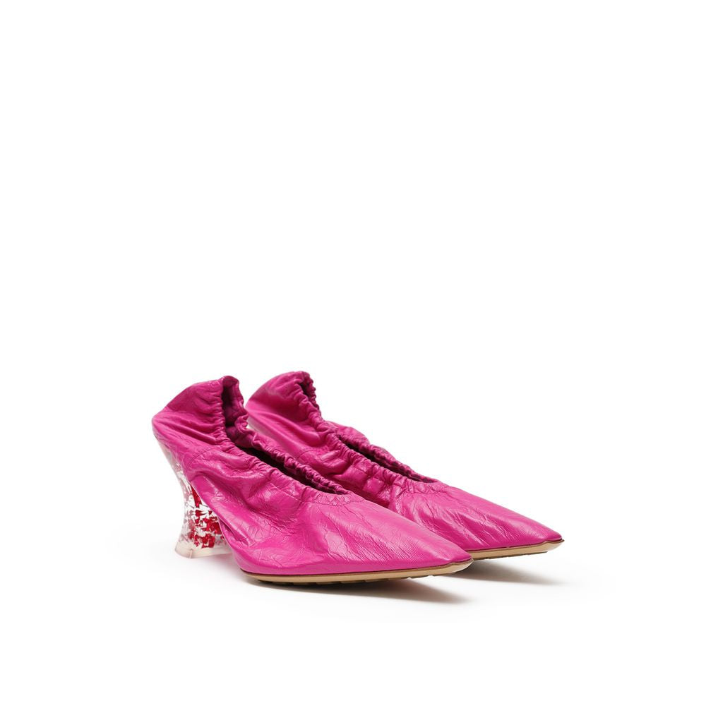 Bottega Veneta Fuchsia Leder-Slipper