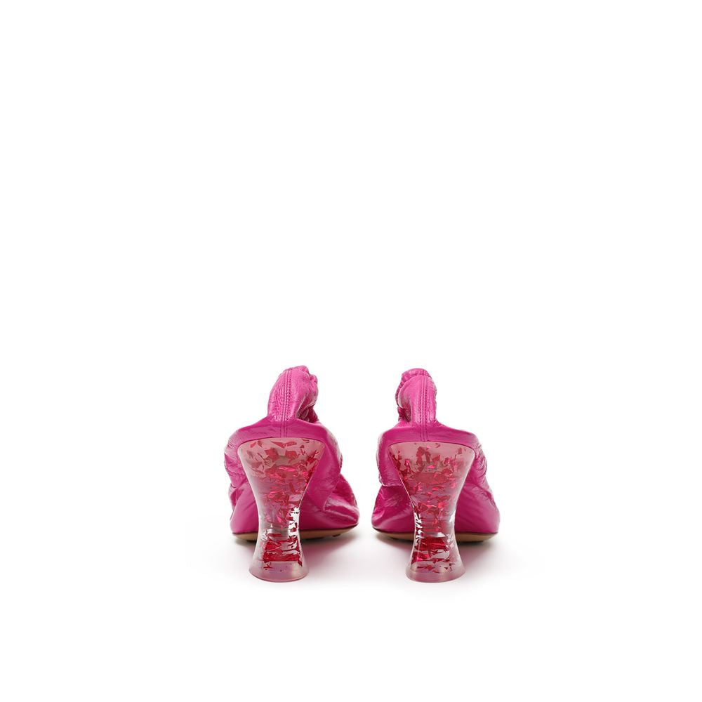 Bottega Veneta Fuchsia Leder-Slipper