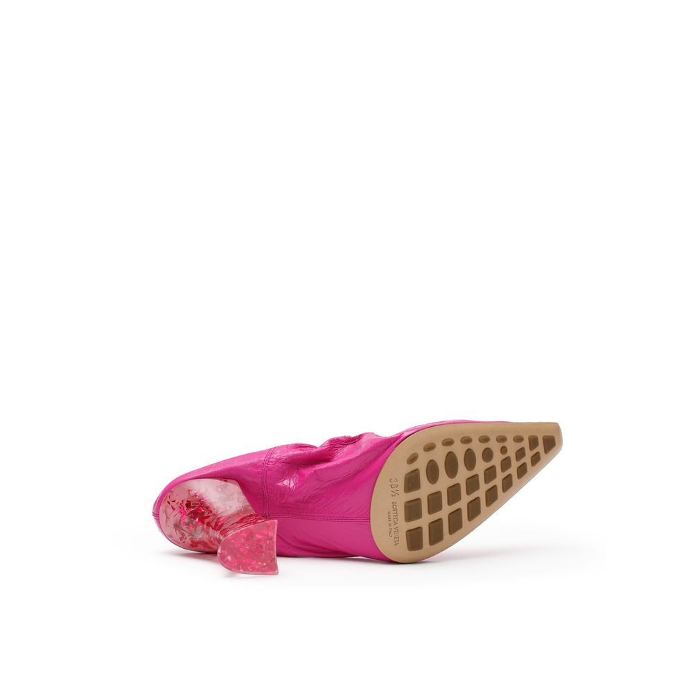 Bottega Veneta Fuchsia Leder-Slipper