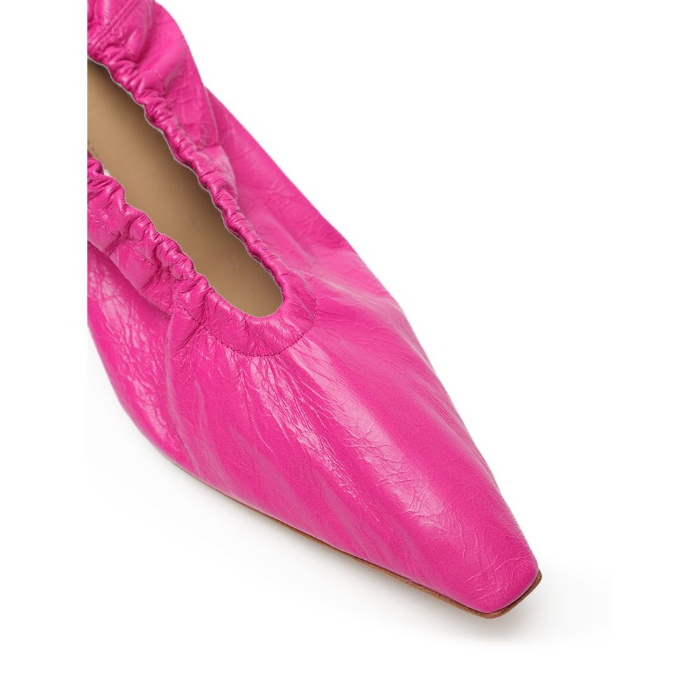 Bottega Veneta Fuchsia Leder-Slipper
