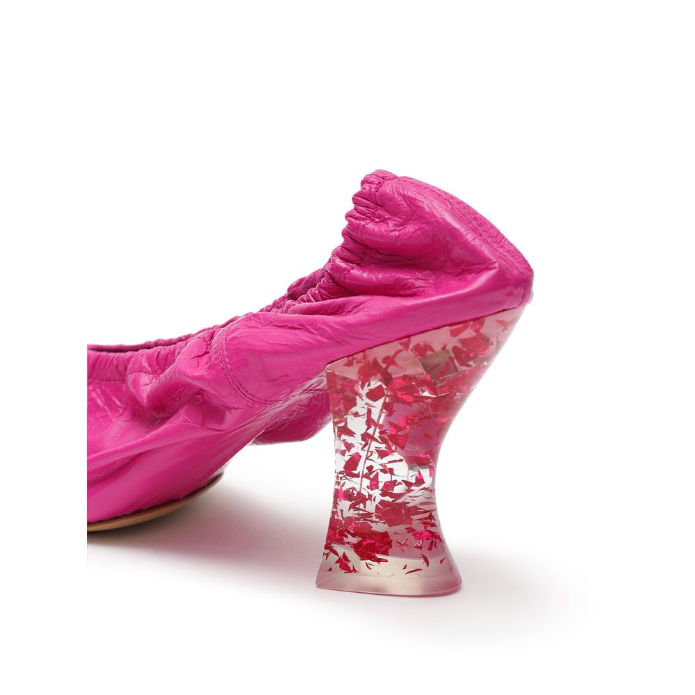 Bottega Veneta Fuchsia Leder-Slipper