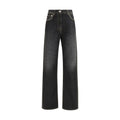 Versace Schwarze Jeans aus Baumwolle im geraden Schnitt