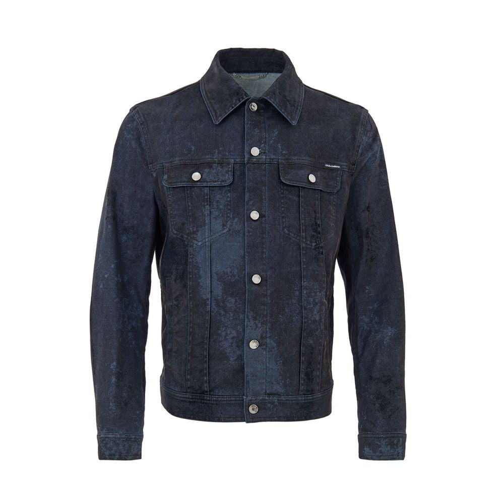 Dolce & Gabbana Graue Baumwoll-Denimjacke