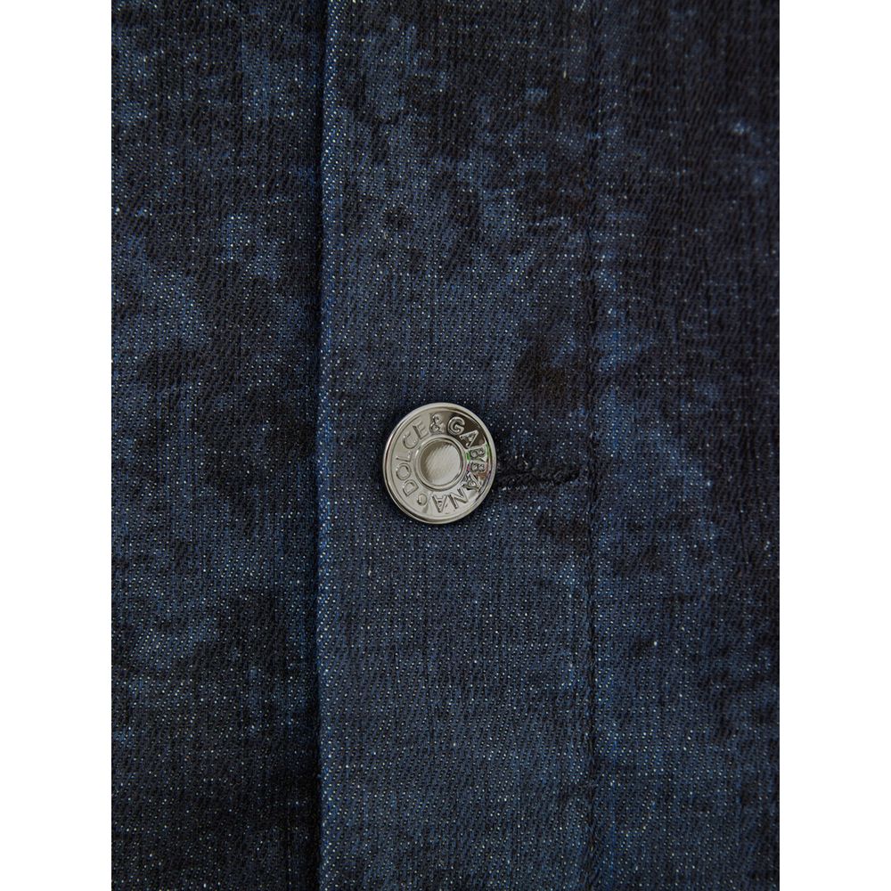 Dolce & Gabbana Graue Baumwoll-Denimjacke