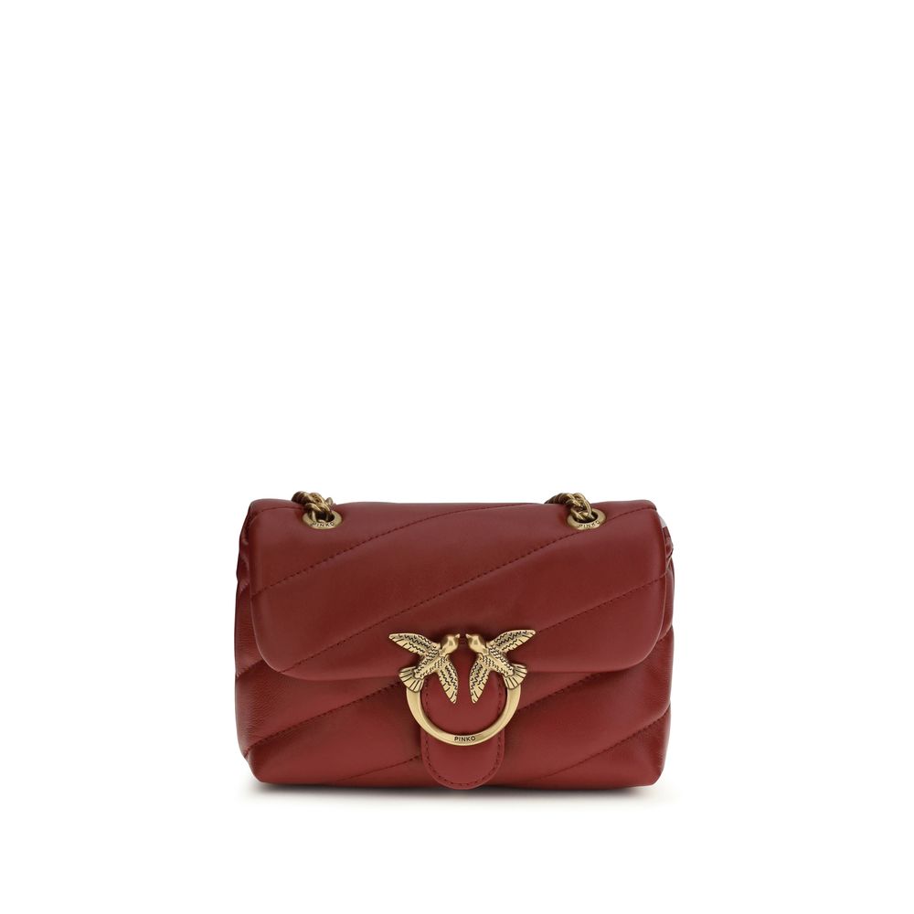PINKO shoulder bag in burgundy calfskin Bos Taurus