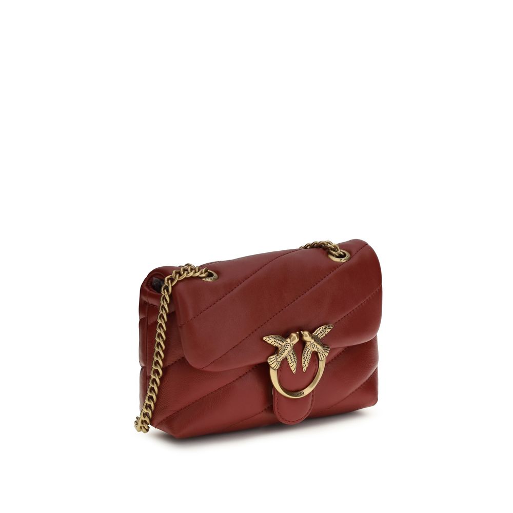 PINKO shoulder bag in burgundy calfskin Bos Taurus