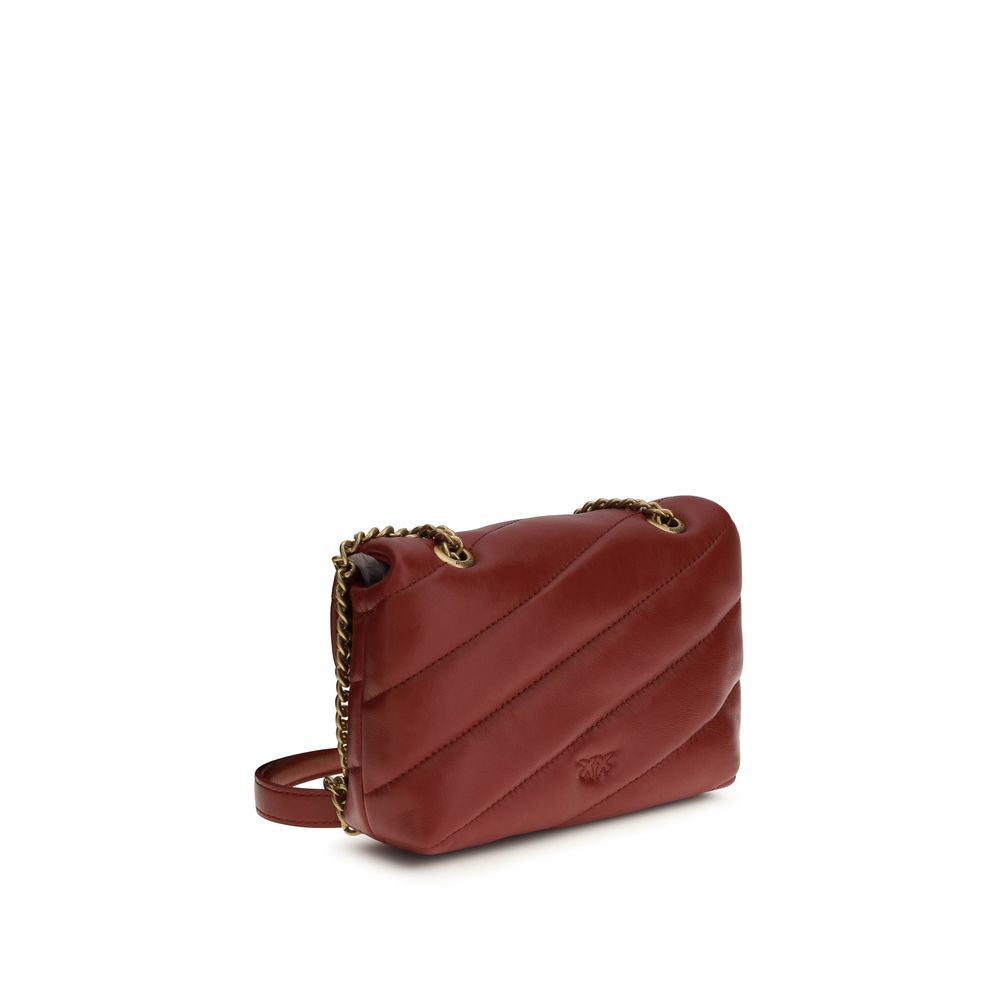 PINKO shoulder bag in burgundy calfskin Bos Taurus