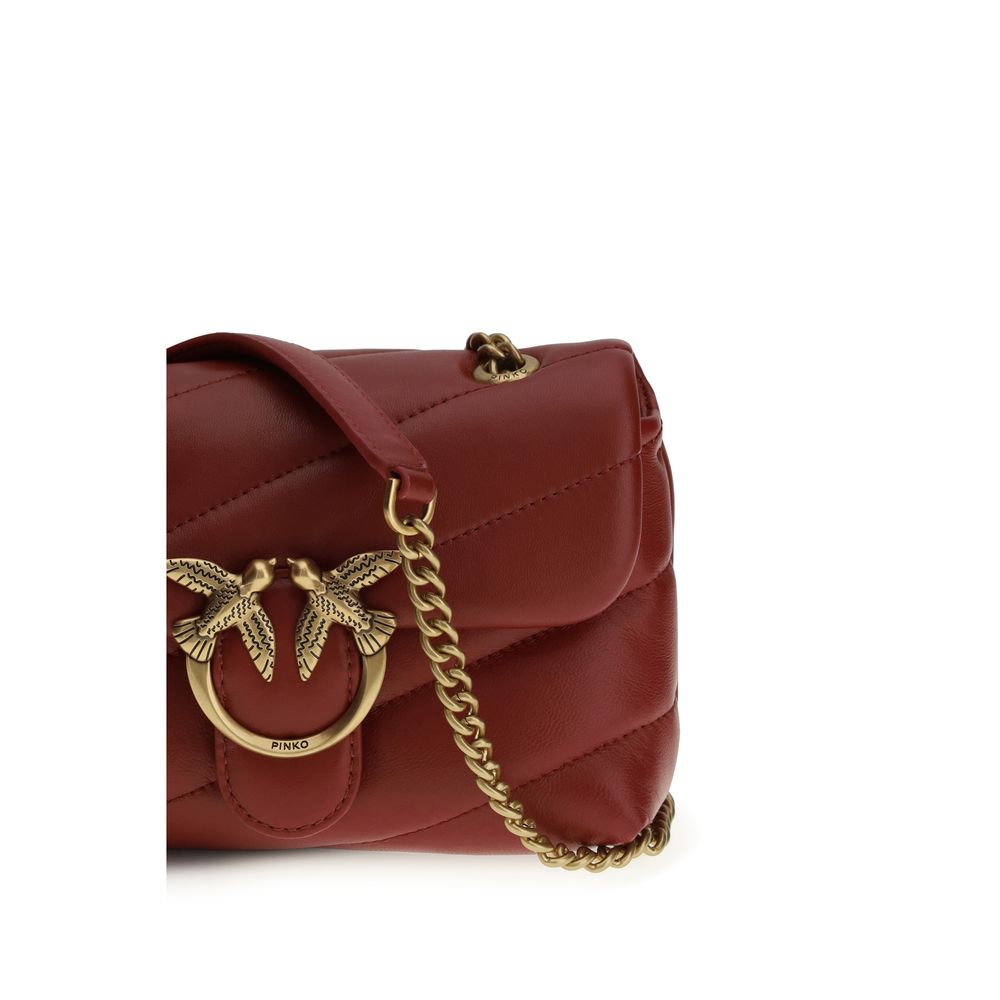 PINKO shoulder bag in burgundy calfskin Bos Taurus
