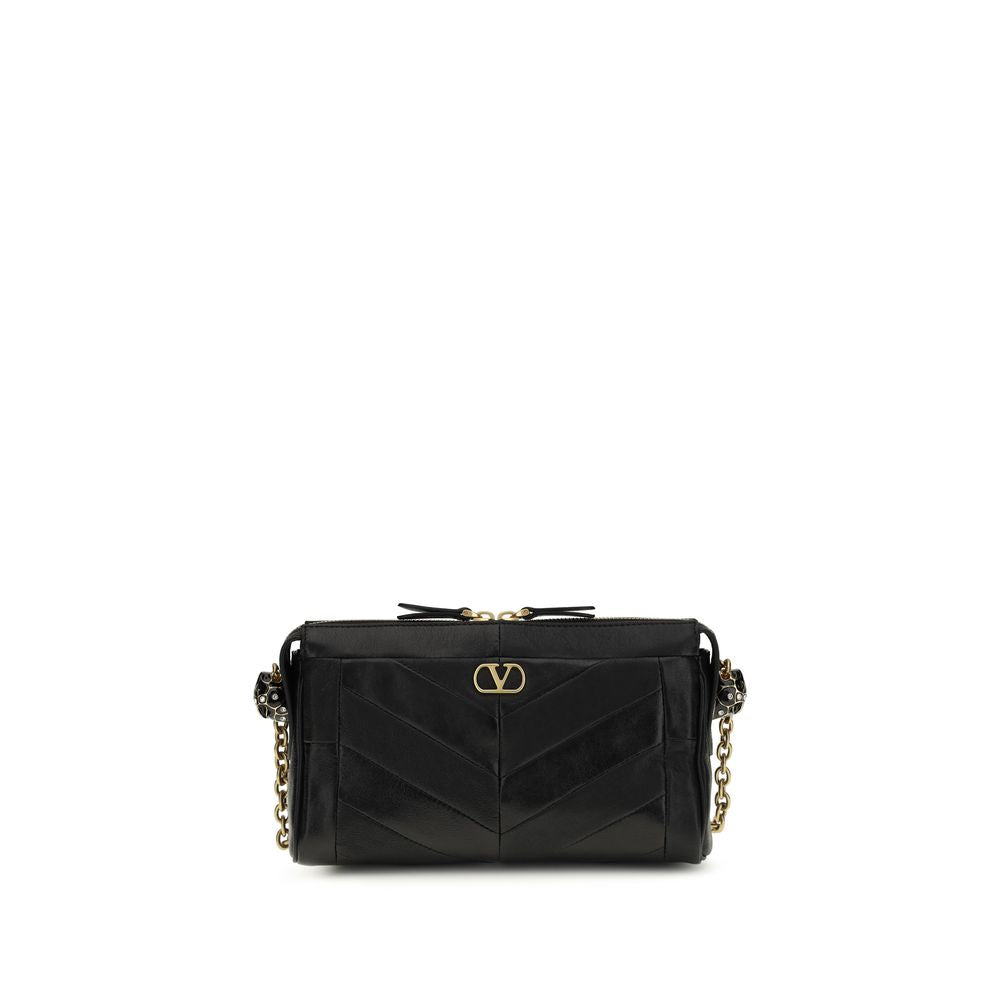 Valentino Garavani Black Lambskin Shoulder Bag Ovis Aries Aries