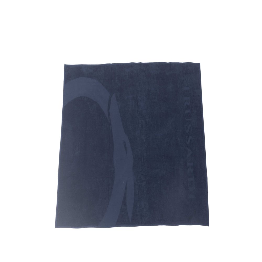 Trussardi Beachwear Men's Blue Cotton Beach Towel