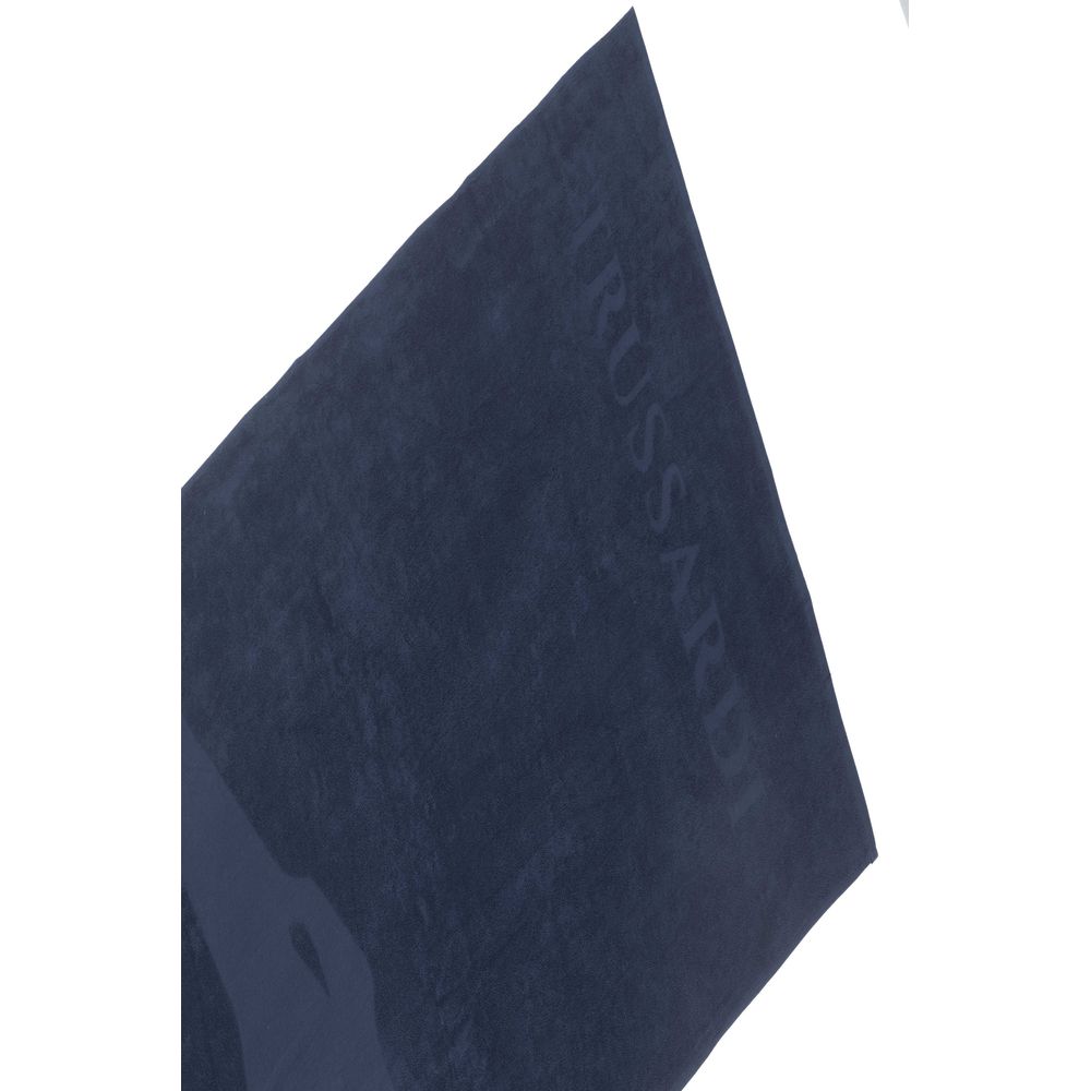 Trussardi Beachwear Men's Blue Cotton Beach Towel
