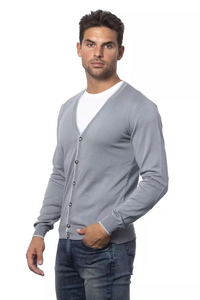 Verri Grauer Baumwollcardigan