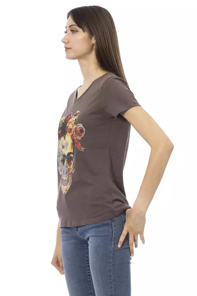 Trussardi Action Braunes Baumwoll-T-Shirt